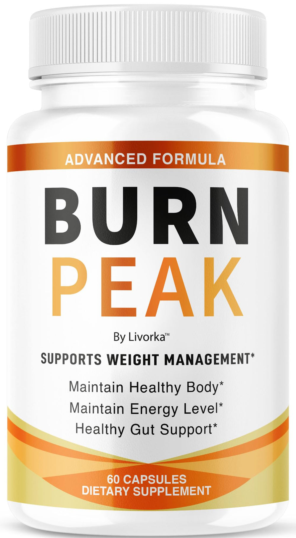 Burn Peak Capsules bottle on a white background