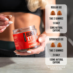 Lifestyle shot with gym gear beside Burn-XT Gummies