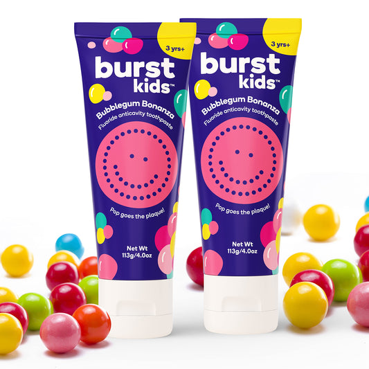 BURST Bubblegum Bonanza Kids Toothpaste 4oz 2-pack product front