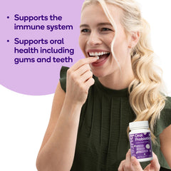 Label highlighting BLIS K12 and BLIS M-18 on Burst Probiotics