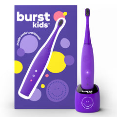 BURST Kids & Toddlers Electric Toothbrush Purple with soft tapered bristles