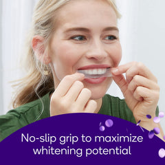 Enamel-safe whitening kit showing mint freshness and result