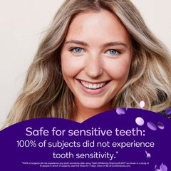 Non-slip grip whitening strips in use