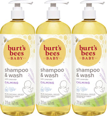 Bottle front of Burt's Bees Baby Shampoo & Wash Calming 21 oz (3-pack)