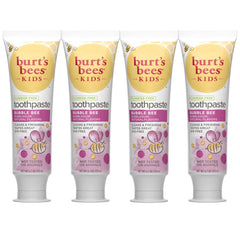 Burt's Bees Kids Toothpaste Bubble Bee four-pack box and tubes