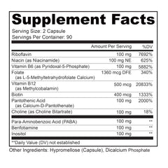 Busy Bee ingredients panel with B vitamins and choline