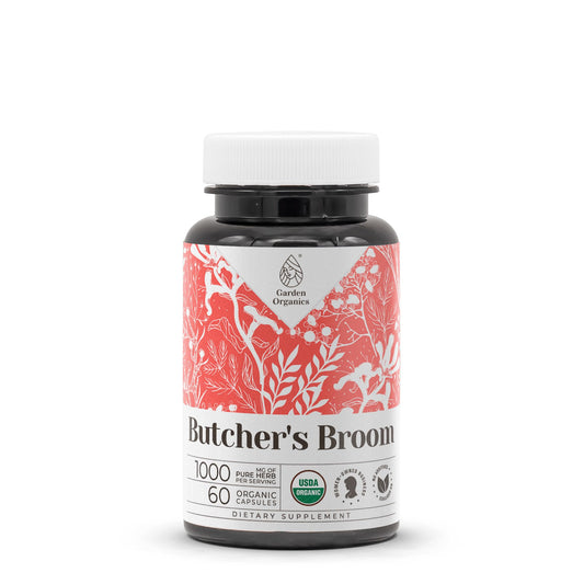 Butcher's Broom USDA Organic 60 capsules label