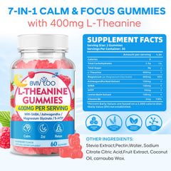 Gummies ingredients: Ashwagandha, GABA, and 5-HTP