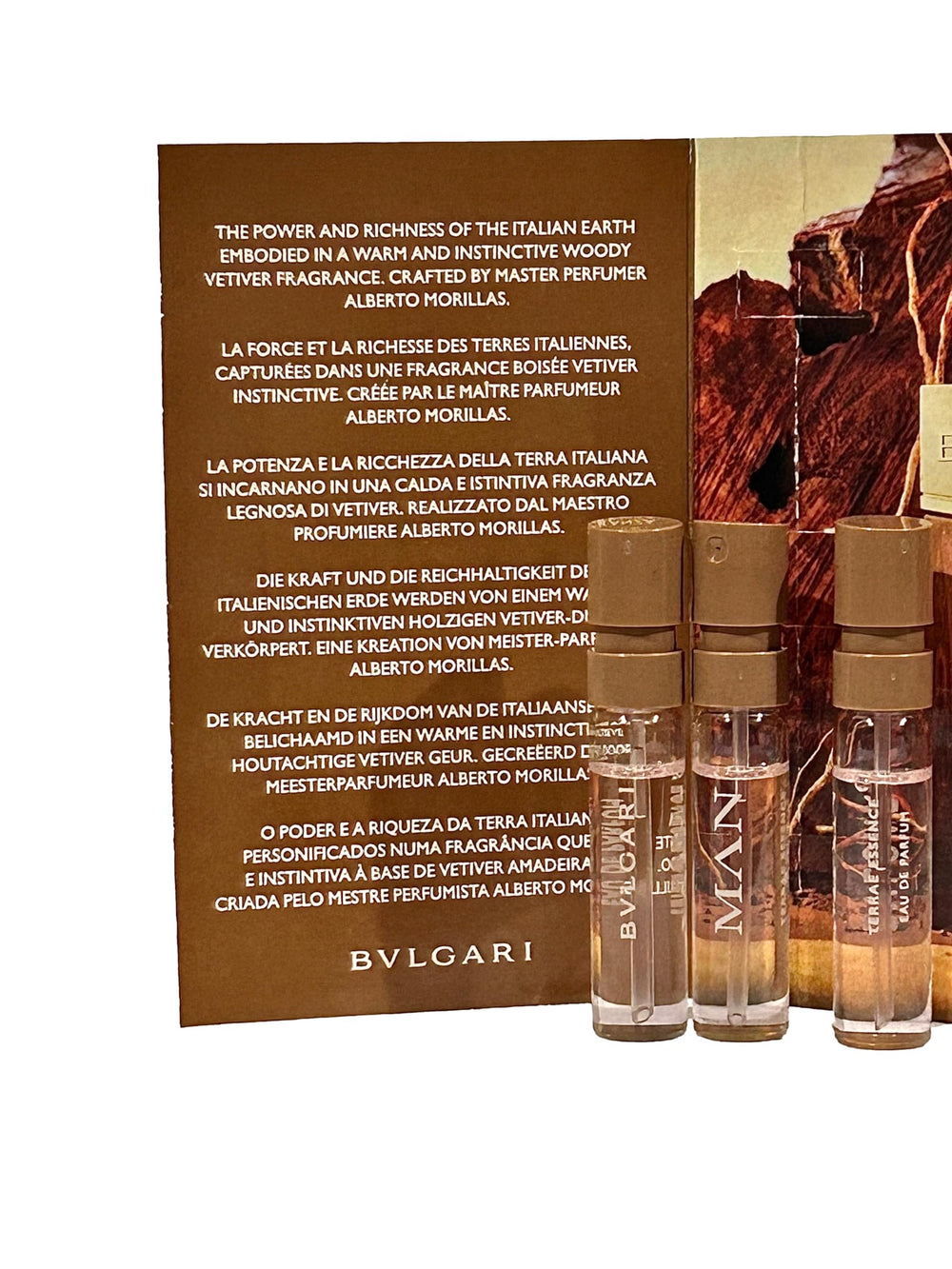 BVLGARI Man Terrae Essence travel vial enables on-the-go scent checks