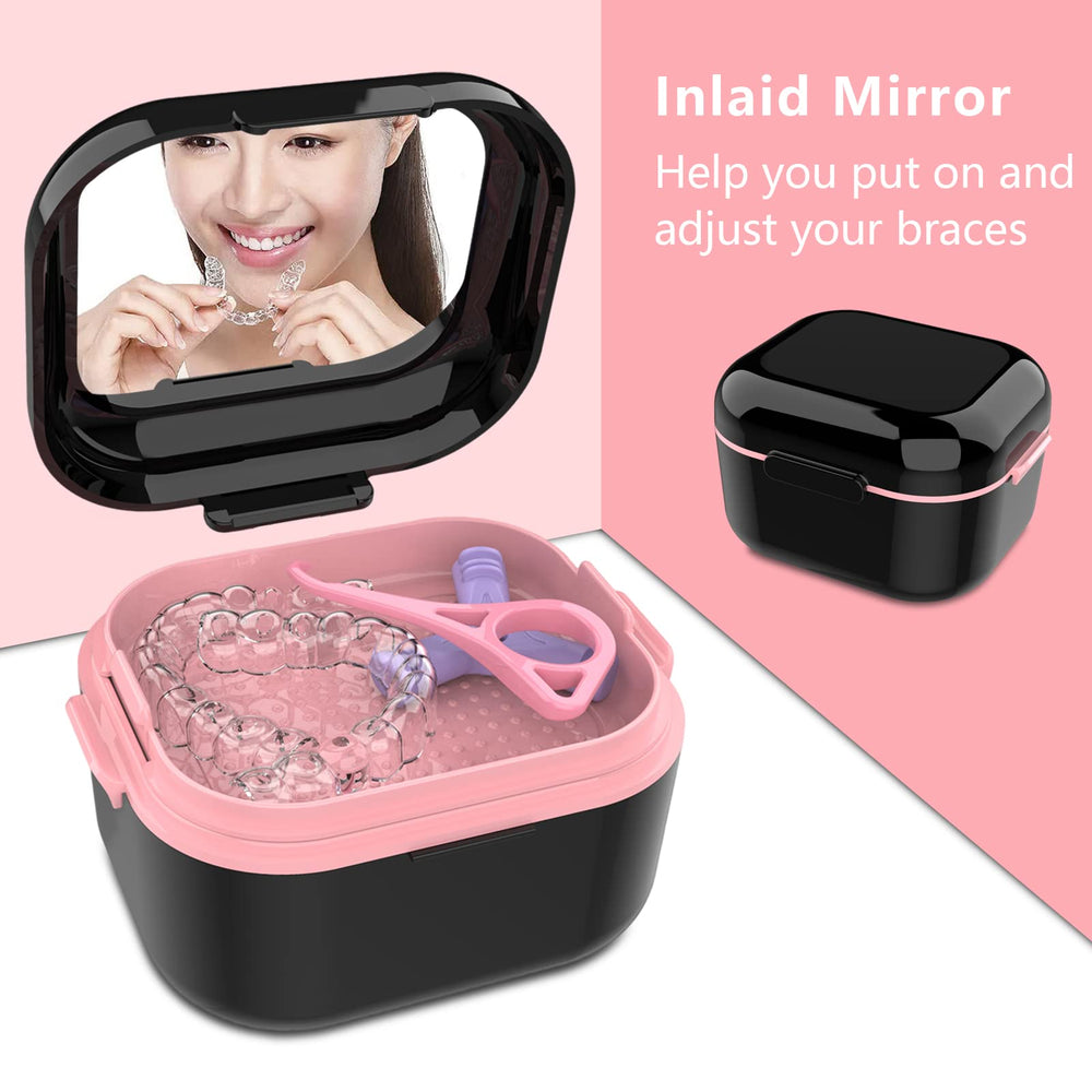 BVN Denture Case with mirror and space for aligners and braces