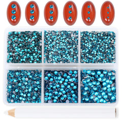 Bymitel blue zircon hotfix rhinestones close-up for precise application and dazzling craft shine.