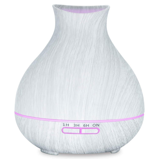 BZseed 550ml Aromatherapy Diffuser in white wood grain finish