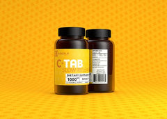 C-Tab bottle front view with 90 tablets label
