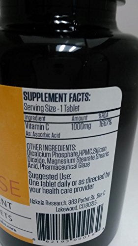 Close-up of C-Tab Vitamin C 1000 mg tablet bottle and packaging
