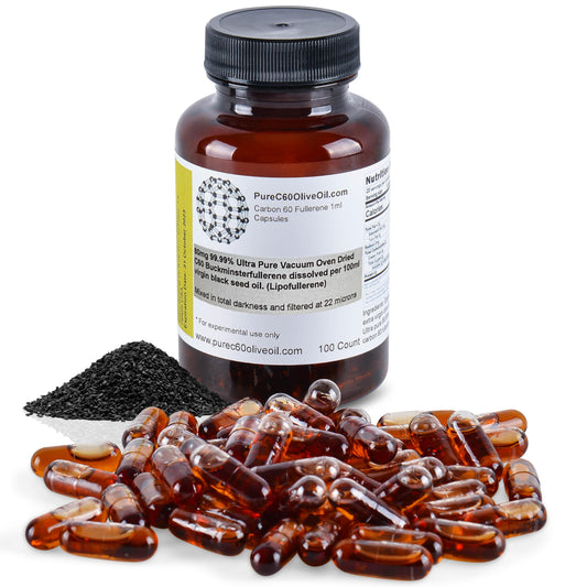 C60 Organic Black Seed Oil Capsules bottle label
