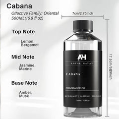 Cabana diffuser oil bottle close-up 500ml
