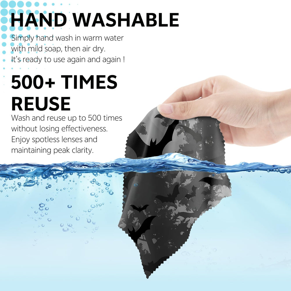 Cloths being used to wipe eyeglasses
