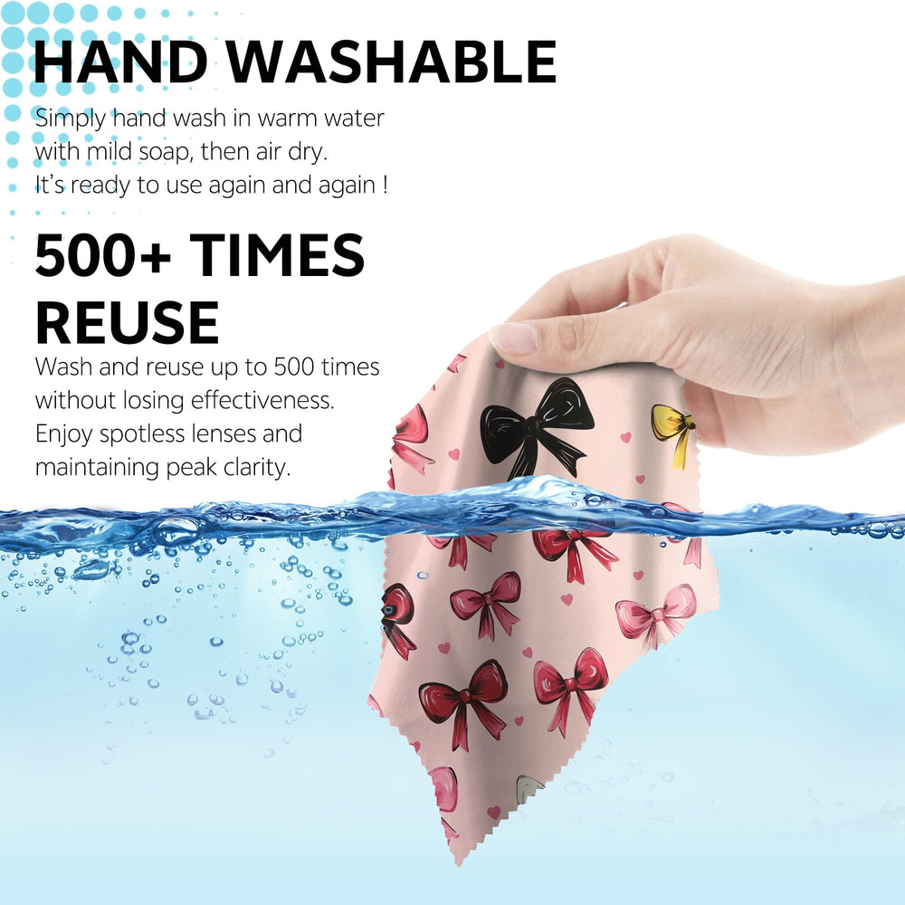 Reusable microfiber eyeglass cleaning cloths suitable for phones