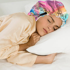 Cabreche bonnet used in night routine for face mask and cleansing.