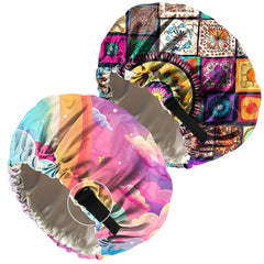 Cabreche satin bonnet outer view, showcasing soft, breathable fabric for night use.