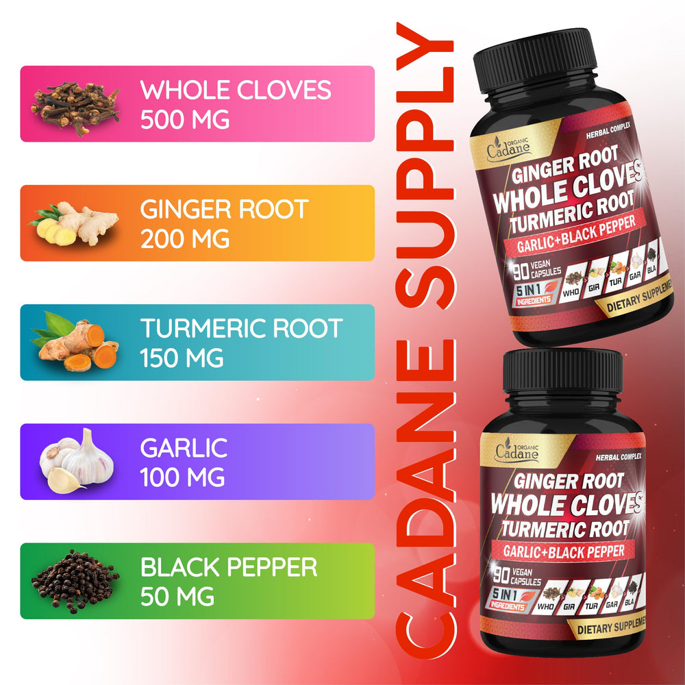 Non-GMO, vegan-friendly Cadane herbal supplement packaging