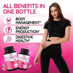 Cadane capsule bottle with organic ingredients: Myo-Inositol and Green Tea
