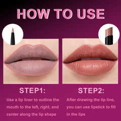 CAKAILA lip liner and lipstick application close-up for precise contouring.