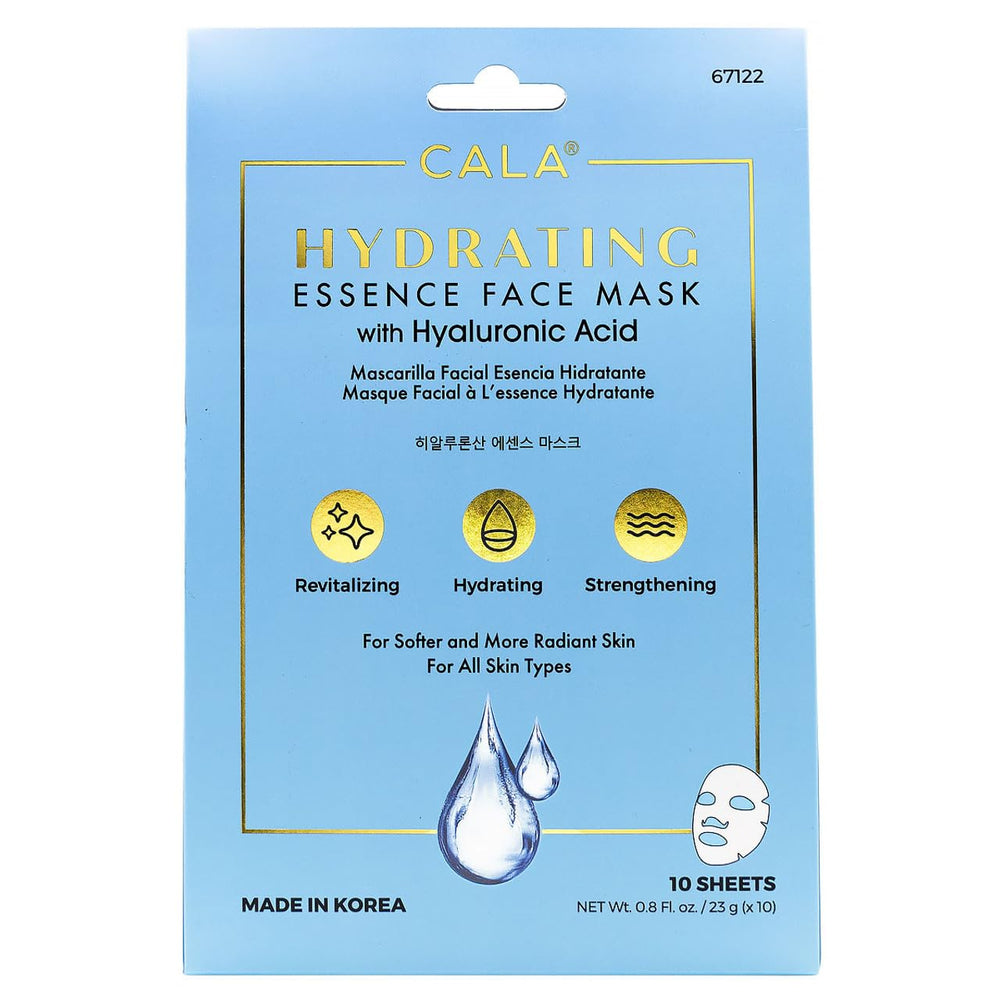 Cala hyaluronic acid sheet mask on face delivering plump, refreshed skin
