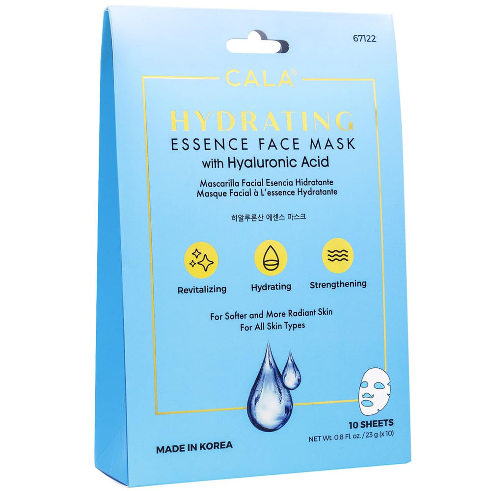 Cala hydrating essence face mask pack showing the 10-sheet set for deep hydration