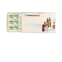 Calcarea Carbonica 6C homeopathy pellets in a glass vial