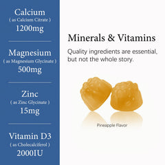 Calcium citrate 1200 mg gummy supplement label