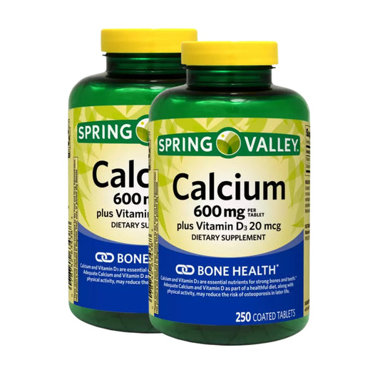 Bottle of Calcium 600 mg with Vitamin D3 – 250 tablets