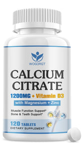 Calcium Citrate 1200mg with Vitamin D3 tablets – 120 count