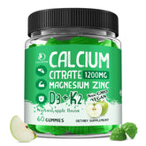 Bottle of Calcium Citrate 1200 mg gummies with Vitamin D3 in apple flavor