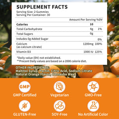 Two bottles showing a 60-day supply of orange-flavored gummies