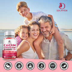 Calcium citrate gummies packaging on white background