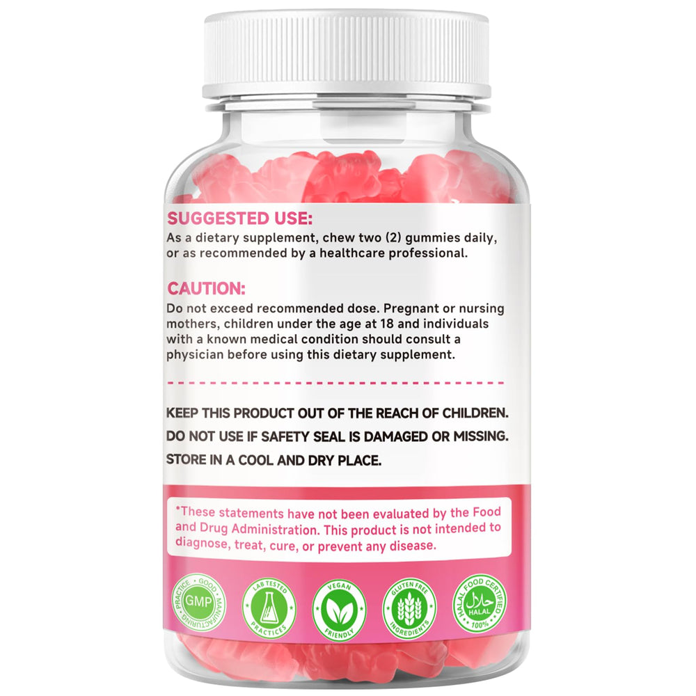 Nutrition label concept for calcium citrate gummies