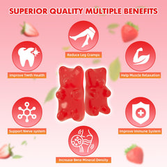 Close-up of strawberry-flavored gummy