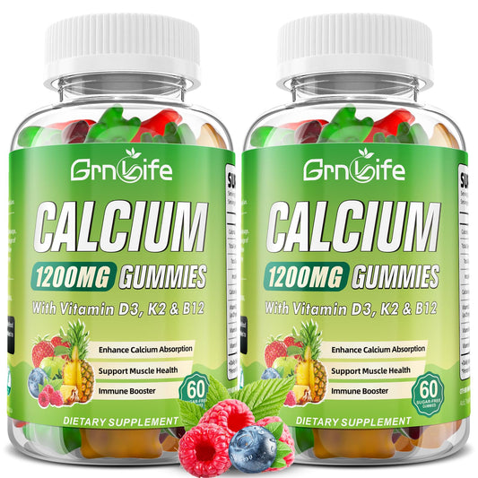 Front view of 2-pack Calcium Citrate Gummies bottle with Vitamin D3