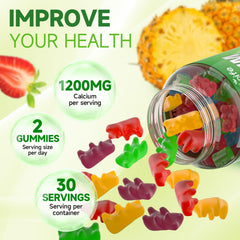 Nutritional label for Calcium Citrate Gummies 1200mg with D3