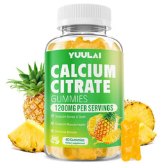 Bottle of Calcium Citrate Gummies 1200mg Pineapple Flavor