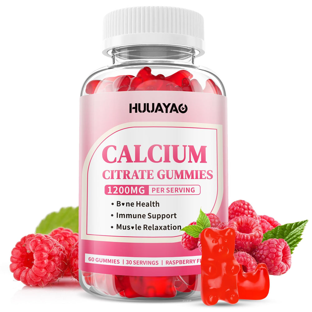 Bottle of Raspberry Calcium Citrate Gummies 1200mg – 60 count