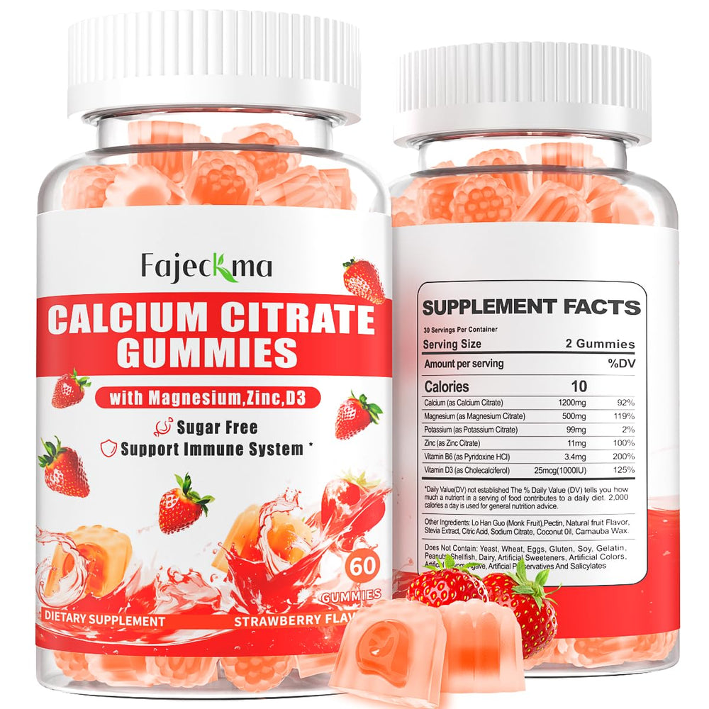 Bottle of Calcium Citrate Gummies with 120 Count label