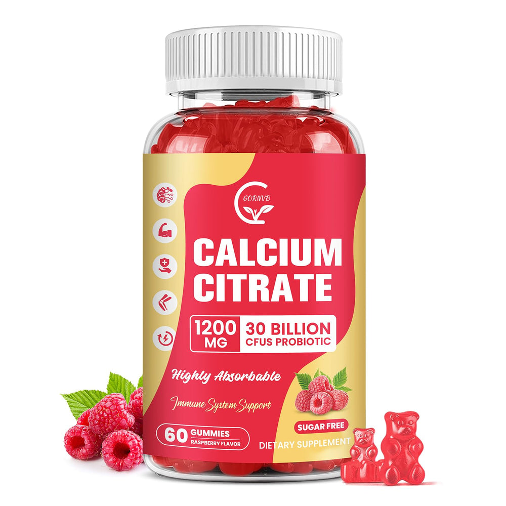 Bottle of Raspberry Calcium Citrate Gummies