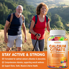 Label highlighting vitamins D3 and K2 to boost calcium absorption