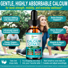 Plant-based calcium citrate liquid drops packaging