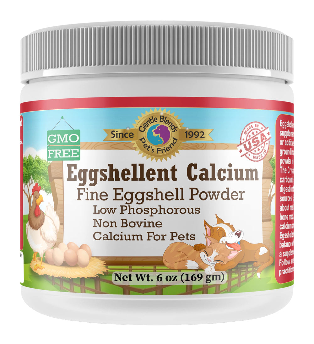 Pet's Friend Eggshellent Calcium 6oz container for dogs and cats