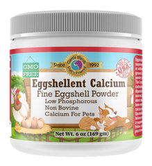 Pet's Friend Eggshellent Calcium 6oz container for dogs and cats