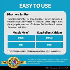 Daily calcium supplement for dogs and cats