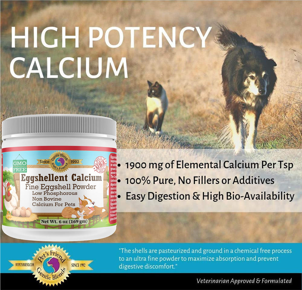 6oz Eggshellent Calcium packaging for pets